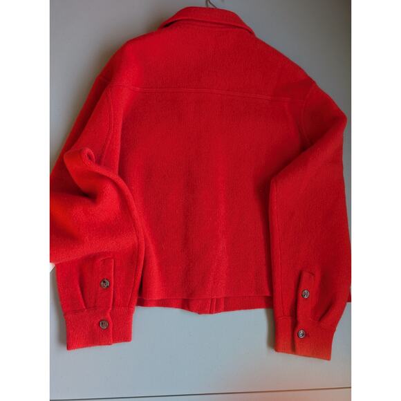 NWOT White + Warren Cashmere Luxe Oversize Cropped Shacket Sz S Desert Red 3C513 - Picture 8 of 14